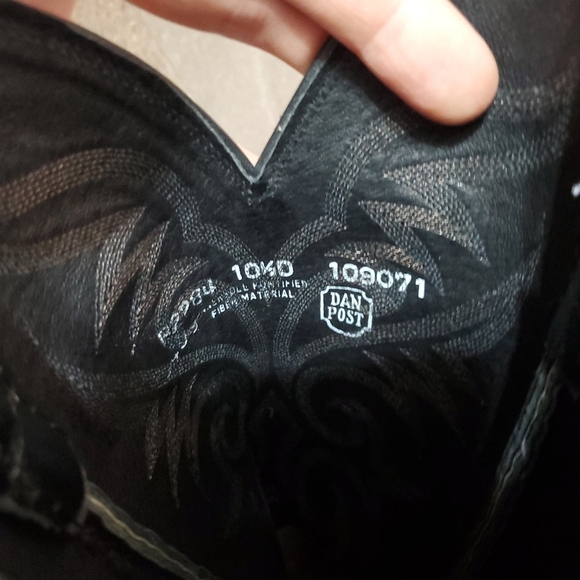 Dan Post Black Western Boots. Embroidery. Leather. Pointy Toes. Men 10.5D US - Picture 2 of 16